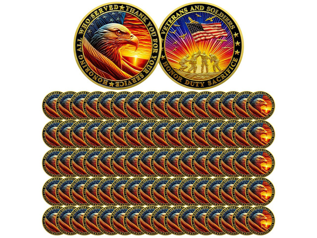 Bulk 82 Pcs Military Challenge Coins - Thank You for Your Service Delicate Veterans Challenge Coin Military Appreciation Gifts for Men Women...