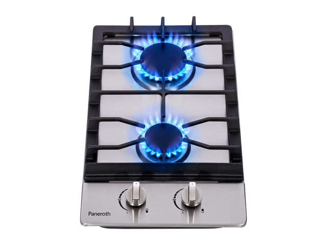 Gas Cooktop 2 Burners, 12 Inch Stove Top Stainless Steel Built-in, Max 12000BTU Propane/Natural Gas Convertible Dual Fuel Hob for Apartments, Rvs,...