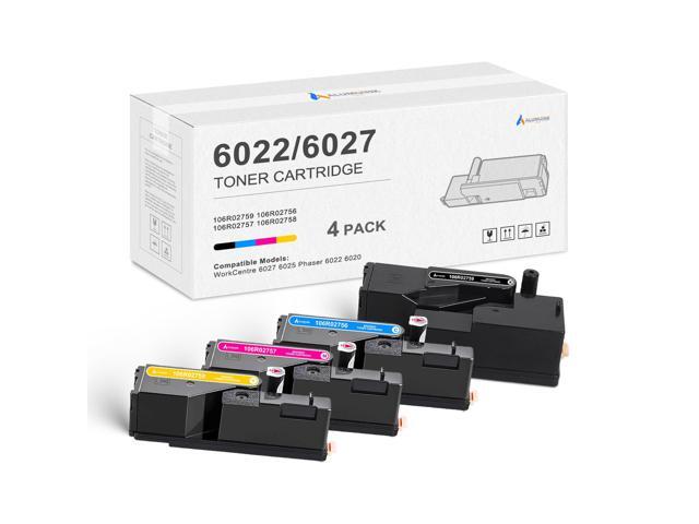 WorkCentre 6027 Phaser 6022 Toner Cartridge 4 Pack High Yield Set 106R02759 106R02756 106R02757 106R02758 Replacement for Xerox WorkCentre 6025...
