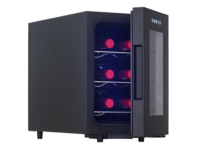 Wine Fridge, Digital Temperature Control White & Red Wine 6 Bottle Wine Cooler with Wine Rack, Champagne Wine Cooler Refrigerator for Bar,...