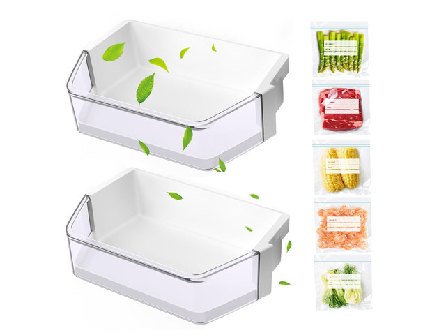 [2 PACK] Upgraded WPW10493524 W10493524 Refrigerator Door Bin Replacement, Compatible with Whirlpool Refrigerator Door Shelf Parts Door Bin...