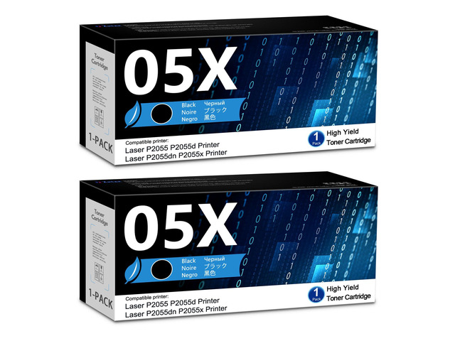 05X Black High-Yield Toner Cartridge 2-Pack Replacement for P2055 Series Works with Laser P2055 P2055d P2055dn P2055x Printer Replacement for HP...