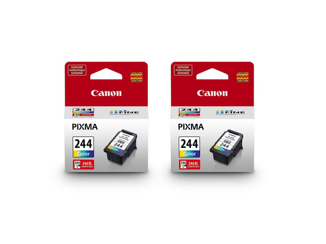 2 Pack CL-244 Color Ink Cartridge for PIXMA IP, MX, MG, TS, and TR Series All-in-One Inkjet Printers - 6.2ml