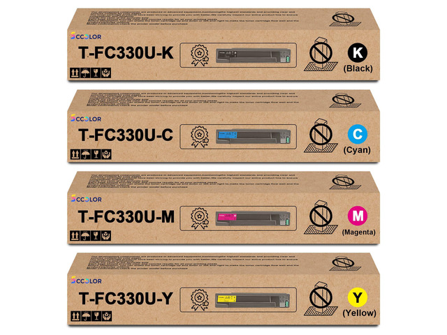 TFC330U T-FC330U Toner Cartridges Compatible for Toshiba T-FC330U T-FC330UK T-FC330UC T-FC330UM T-FC330UY Replacement for Toshiba E-Studio 330AC...