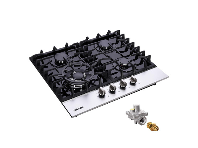 DM4188-01 24-Inch Dual-Fuel Gas Cooktop, 5-Burner LPG/NG Convertible Stovetop With Tempered Glass Surface