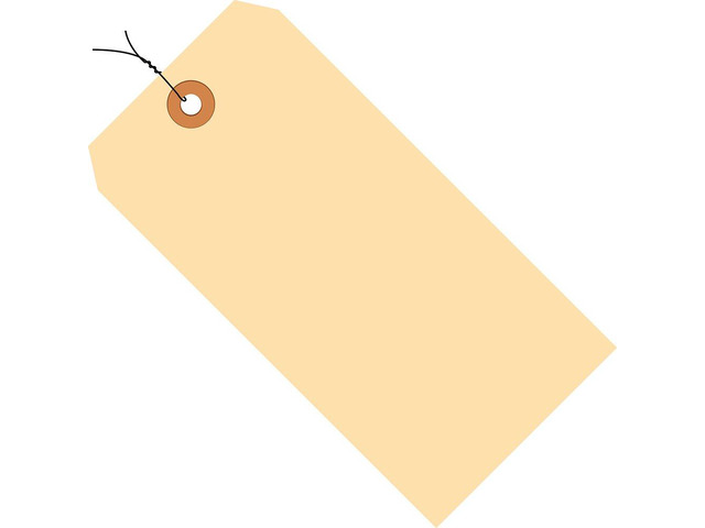 Pre-Wired Manila Shipping Tags 4 ¾ x 2?, Pack of 1000 Heavy-Duty 13pt Cardstock Tag with Reinforced Eyelets and 12 Wire Blank Write-On Hang...