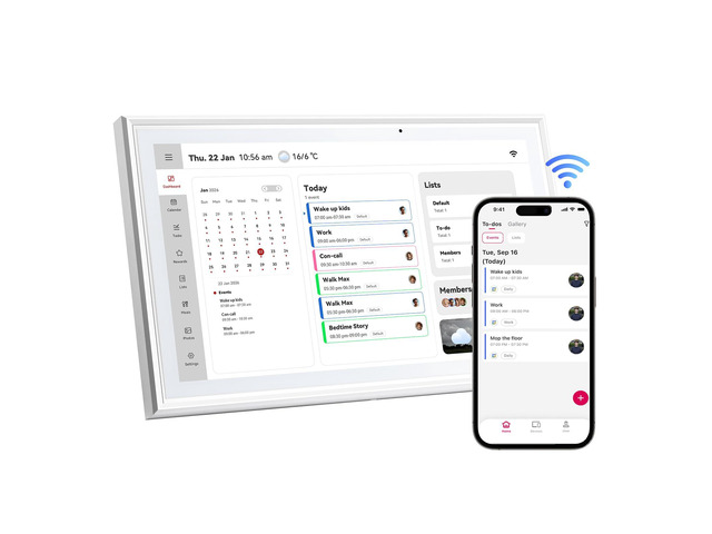 15.6 Inch Digital CalendarSmart Touchscreen Interactive Display for Family SchedulesChore Charts, Achievement Rewards,Meal Planner, to Do ListWall...