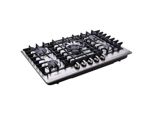 30 Inch Gas Cooktop Built-in 5 Burners Stainless Steel Gas Stovetop LPG/NG Convertible Dual Fuel Gas Hob DT5703