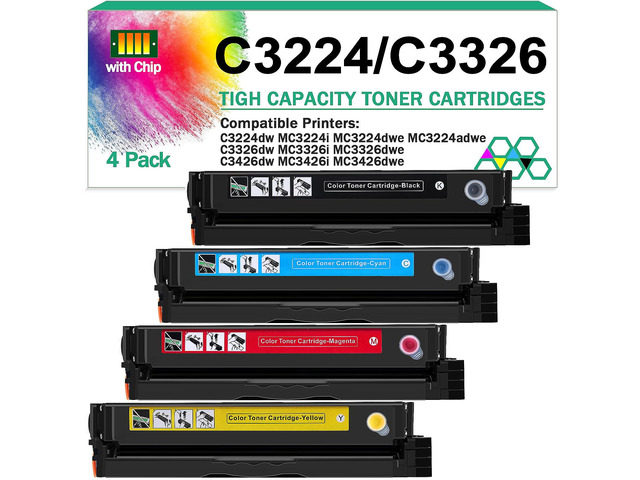for Lexmark MC3224 Toner Cartridge (with Chip),1.5K Pages High Cartridge C3210K0 C3210C0 C3210M0 C3210Y0 Compatible C3224 MC3224 C3326 MC3326 C3426...