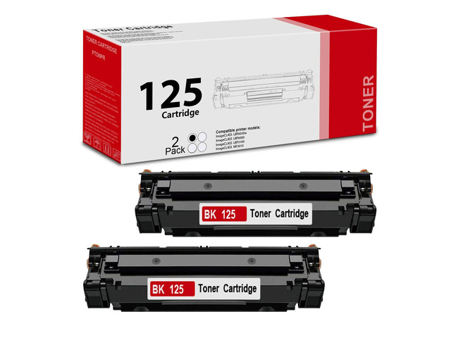 125 High-Yield Black Toner Cartridge 2-Pack Replacement for Canon 125 Toner Cartridge for ImageCLASS LBP6030w LBP6000 LBP3100 MF3010 Printer