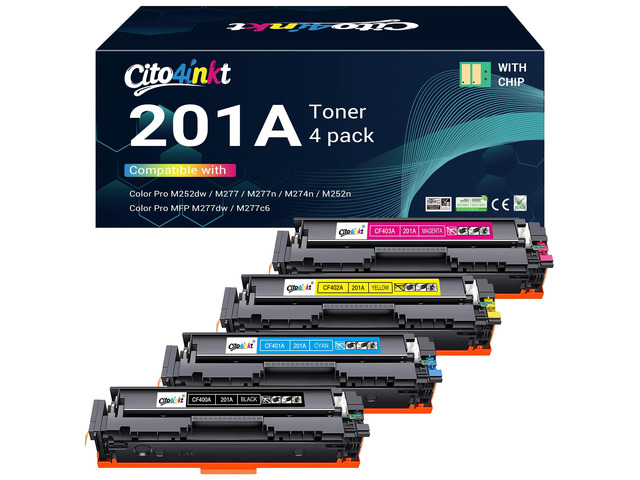 201A Toner Cartridge Replacement for HP 201A 201X CF400A m277dw toner Works for Color LaserJet Pro MFP M277dw M252dw M277c6 M252n M277n M277...