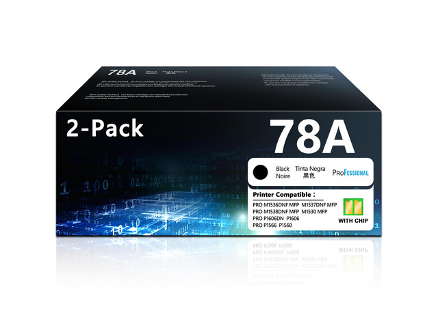 78A Toner Cartridges Black High Yield (2 Black) Replacement for HP 78A CE278A Toner Compatible with P1606DN M1536 MFP M1536DNF P1560 P1566 P1606...