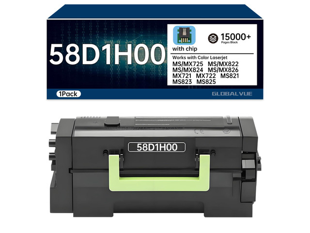 58D1H00 58D1H0E Toner Cartridge Compatible for Lexmark 58D1H00 MS821 MS822 58D1H0E 58D1000 Toner for Lexmark MS823 MS824 MS825 MS826 MX721 MX722...