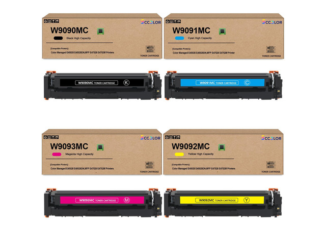 W9090MC Toner Cartridge High Capacity Compatible for W9090MC W9091MC W9093MC W9092MC Work for Color Managed E45028 E45028DN MFP E47528 E47528f...