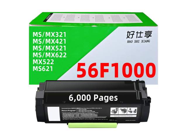 56F1000 Black High Yield Toner Cartridge Replacement for Lexmark 56F1H0E 56F1H00 56F1U00 56F1U0E for MS321 MS421 MS521 MS621 MS622 MX321 MX421...