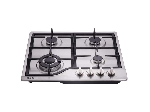 24 inch LPG/NG Gas Cooktop Dual Fuel Sealed 4 Burners Stainless Steel Gas Cooktop 4 Burners Drop-In Gas Hob DK245-A02 Gas Cooker