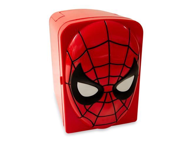 Marvel Comics Spider-Man 4-Liter Mini Fridge Thermoelectric Cooler With Light-Up Eyes Holds 6 Cans Small Refrigerator Drink Cooler for Soda,...