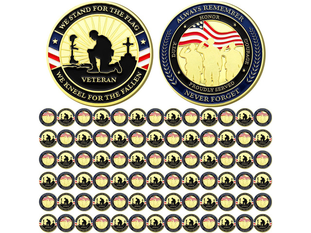 80 Pcs Military Challenge Coins Thank You for Your Service Veterans Appreciation Gift Coins Army Retirement Gifts 250th Gifts Coin for Men Veterans...