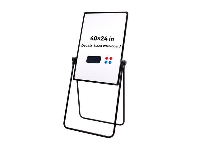 Magnetic Dry Erase Board with Stand, 40'x24' Double Sided U Stand White Board, Height Adjustable Flip Chart Easel, Portable Foldable Whiteboard for...