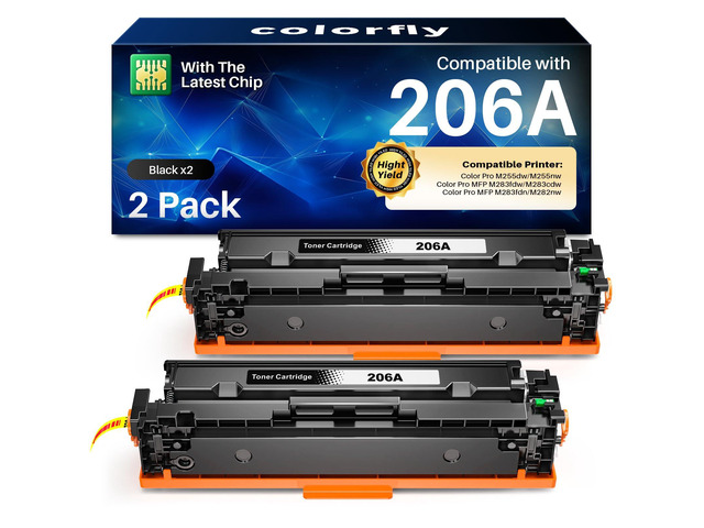 206A W2110A Black Toner for Color LaserJet Pro MFP M283fdw M283cdw Printer for HP Color LaserJet Pro MFP M283fdn M282nw M255dw M255nw M283 M255...