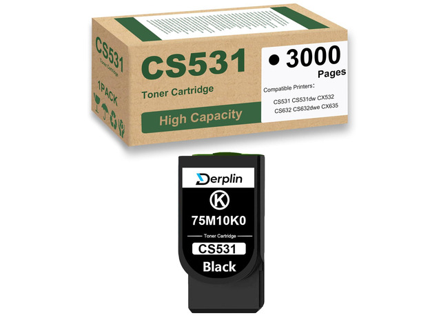 75M10K0 Toner Cartridge Use for CS531 CS531dw CX532 CX532adwe CS632 CS632dwe CX635 CX635adwe Printers (1 Black)