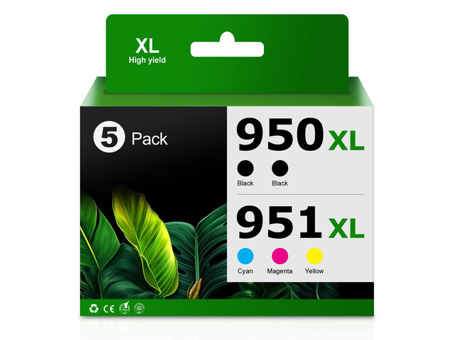 950XL 951XL Ink Cartridges Combo 5-Pack Replacement for HP Ink 950 951 XL Use for OfficeJet Pro 8600 8610 8620 8100 8630 8660 8640 8615 276DW 251DW...