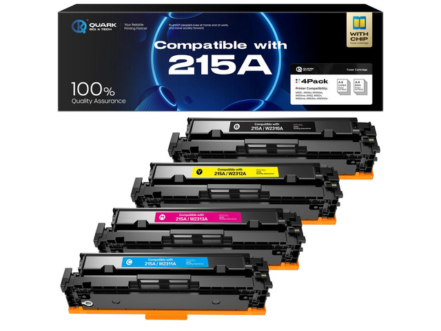 215A Toner Cartridges 4-Pack (with Chip) High Yield Compatible with HP 215A W2310A W2311A W2312A W2313A Compatible with HP Color LaserJet Pro MFP...