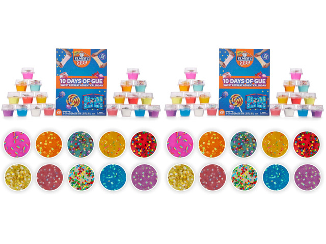 10 Days of GUE Pre-Made Slime Variety Pack, Sweet Retreat Countdown Calendar, Includes 20 Jars ofSlime and Unique Mix-ins, Assorted (Pack of 2)