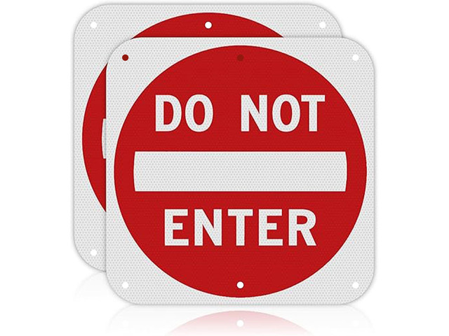 2 Pack Large 30x30 Do Not Enter Sign for Outdoor, Metal Reflective R5-1, MUTCD Compliant, 80 Mil Aluminum, Rust-Free, Weatherproof