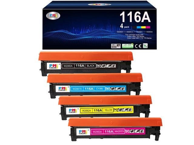 4 Pack Replacement for HP 116A Toner Cartridges for Color LaserJet Pro 150a 150nw 178nw 178nwg 179fnw 179fwg Printer Ink (Black,Cyan, Magenta,...