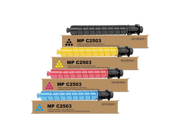 High Yield MP C2503 Toner Cartridges Compatible with Ricoh MP C2503 Printer Replacement Toner Set 841918 841919 841920 841921, Bk C M Y, Works...