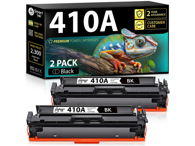 Compatible 410A Toner Cartridge 2 Black Combo Replacement for HP 410A HP 410X CF410A CF411A CF412A CF413A to use with Color LaserJet Pro MFP...
