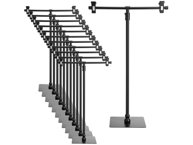 12 Pack Adjustable Poster Stands for Display Metal Table Top Banner Stand T Shaped Poster Hanger Holder for Display Hanging Business Advertising...
