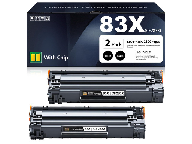 83X CF283X 83A Toner Cartridge Black High Yield MFP M125nw (2-Pack) Replacement for HP 83X 83A Black Laserjet Toner Cartridge CF283A MFP M125nw...