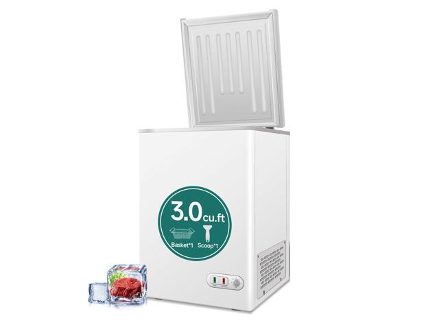 3.5 Cubic Feet Chest Freezer (-9.4°F to 5 °F) with Removable Basket, Adjustable Temperature, White