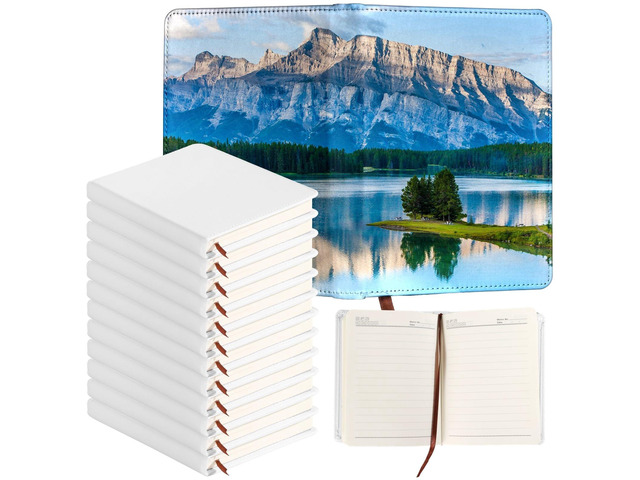12 Pcs A5 Sublimation Notebook Blank Journal 100 Pages - Hardcover PU Notebooks for Note Taking Plan Making Diary Writing - School Office Supplies