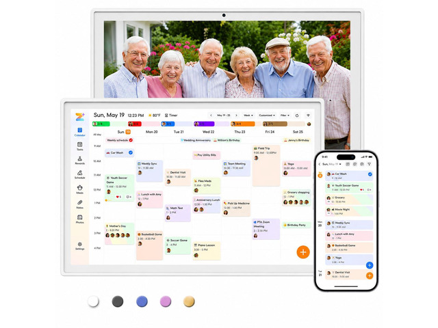 10.1' Digital Calendar with Speech recognition Interactive Touchscreen Electronic Family Planner for Schedule, Meals, Chores & Photo Display, Wall...
