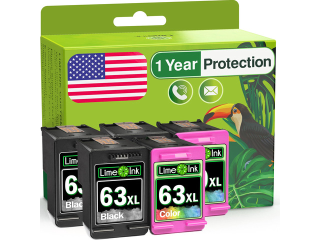 Remanufactured Ink Cartridge Replacement for HP Ink 63 for HP 63xl Ink Cartridge Combo Pack 63 cartridges for officejet 3830 Printer cartridges XL 5pk