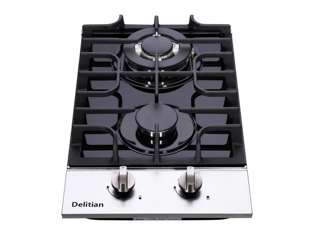 12 Inch Gas Cooktop, Built-in Tempered Glass 2 Burners Gas Stovetop LPG/NG Convertible Gas Stove Dual Fuel Gas Hob for RVs, Apartments, Outdoor...