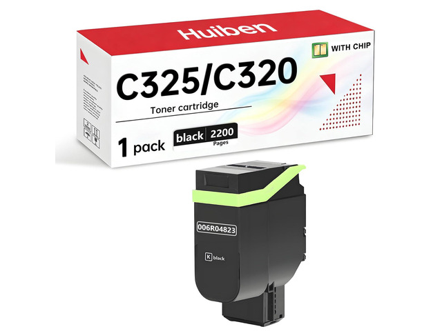 Compatible with Xerox C320 C325 Toner Cartridges High Yield (with chip) Black 1 pack, Compatible with C325 C320 Toner for Xerox C320dni C325dni...