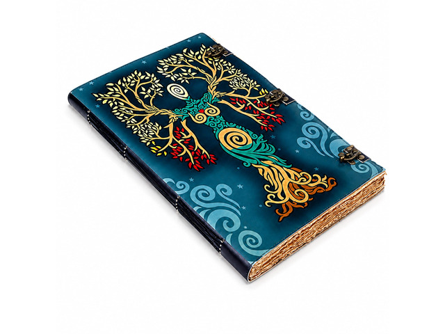 Blank Green Spell Book Of Shadows Journal With Lock Clasp Prop hocus pocus Vintage Handmade Leather Diary Embossed Prayer Pagan Antique Witchcraft...
