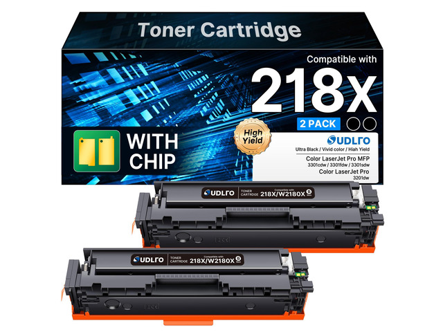 Compatible for HP 218X Toner Black for HP 3301fdw 3301cdw 3301sdw 2 Pack Compatible for HP 218X toner cartridges for HP color laserjet pro mfp...