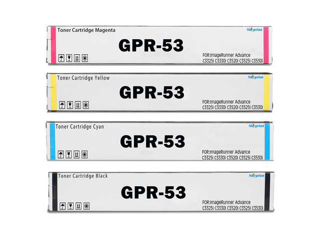 GPR53 GPR-53 Toner Cartridges Compatible for Canon ImageRunner Advance C3325i C3330i C3520i C3525i C3530i Printer. GPR53 Black Cyan Yellow Magenta