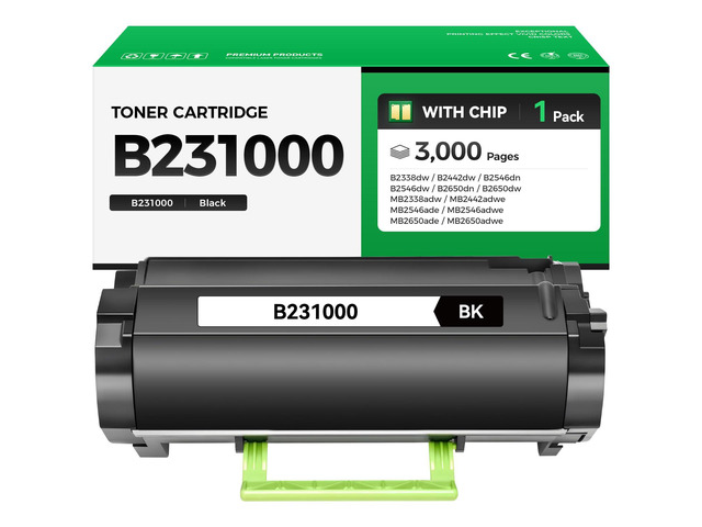 B231000 Toner Cartridge High Yield Black with Chip Replacement for Lexmark B231000 Toner Compatible for Lexmark B2338 B2442 B2546 B2650 MB2338...