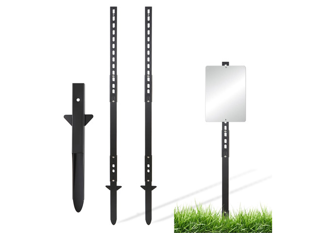 2 Pack Yard Sign Stake, 4.3Ft Heavy Duty Height Adjustable Metal Sign Post for Lawn, Garden, Roadside & Parking Lot, Rustproof Wind-Resistant...