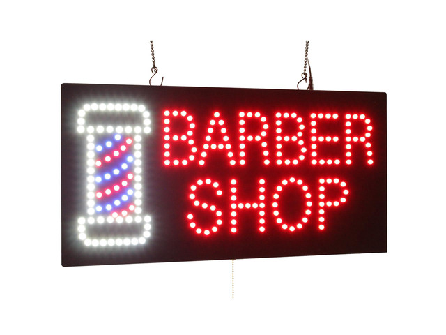 Barber Shop Sign, 24'x12', 60x30cm, LED, Neon, Florescent, Signage, Signboard, Display, Billboard, Screen, Grand Opening, Gift