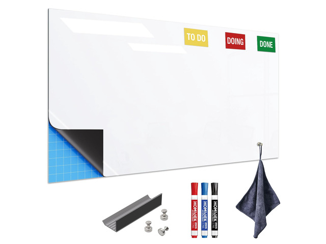Adhesive Backing Magnetic Whiteboard Contact Paper - 36' x 48' Peel and Stick Dry Erase Board Sticker - Magnetic Wall Decal Wallpaper for Any...
