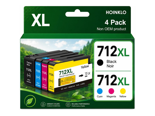 712XL Ink Cartridges High Yield Compatible for HP 712 712 XL Ink to use with with DesignJet T210 T230 T630 T650 Studio Plotter Printer (Black,...