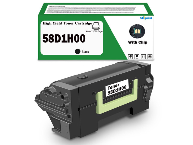 58D1H00 Black High Yield Toner Cartridge (15,000 Pages) 58D1H00 Compatible with Lexmark 58D1H00 Toner for MS725 MS821 MS822 MS823 MS824 MS825...