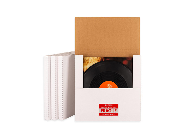 12' LP Album Mailers, 12.8x12.8x1 inch Vinyl Record Shipping Box 50 Pack, Corrugated Cardboard Box for Mailing, Packing, Moving, Storage,...